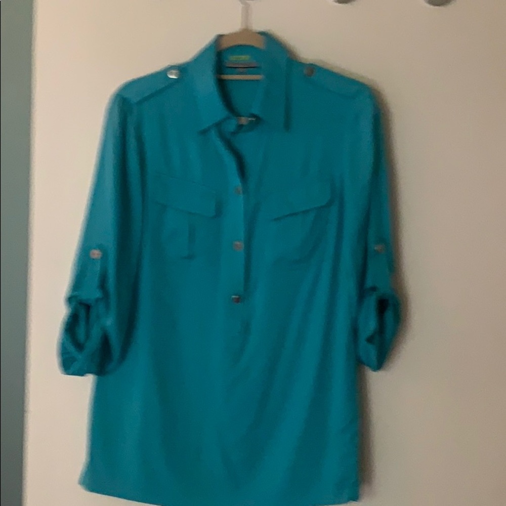 Anne Klein couture silk blouse
